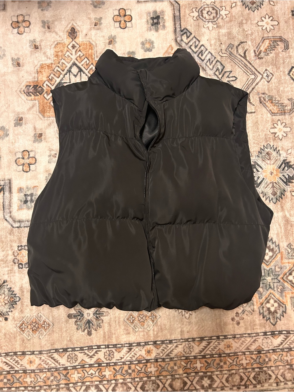 Black Puffer Vest Jacket - Women